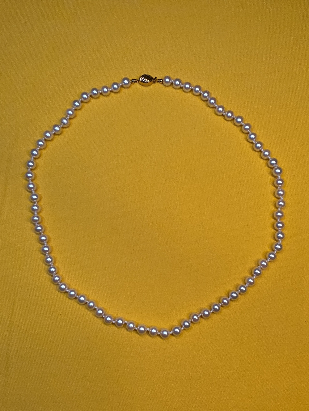 Vintage Knotted Glass Faux Pearl Strand Necklace 26.34g TW - Lovely! 📿